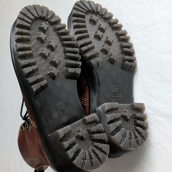 Dr. Martens Leona Brown Leather Platform Chunky Lace Up Boots Women's Size 7 - Picture 6 of 12